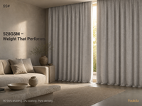 Tissu occultant à chevrons largeur extra-large 528 GSM triple couche 95% thermique pour rideaux sur mesure
