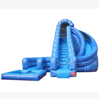 Toboggan aquatique gonflable avec tire-bouchon, structure de jeu gonflable, château gonflable, parcours de divertissement, pour événements promotionnels, fêtes et activités commerciales, avec zone d'escalade