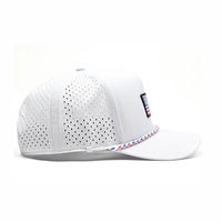 Casquette de golf blanche imperméable haute performance, style vintage NY, casquette de baseball pour homme à cinq panneaux, personnalisable avec broderie, casquette à 5 panneaux avec cordon