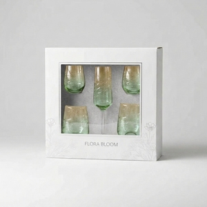 Ensemble de <span class=keywords><strong>verres</strong></span> en verre <span class=keywords><strong>à</strong></span> motif de tiges de blé et d'orge gravées, vert dégradé, pour vin, champagne et martini, vente en gros - Product Image 6