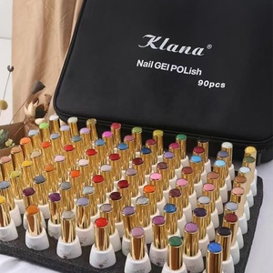 Kit de gel pour manucure complet de qualité professionnelle, 90 couleurs, sac de rangement portable avec fermeture éclair inclus, gel UV LED à retirer par trempage pour le travail quotidien de nail art - Product Image 2