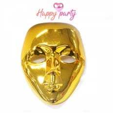 Happy Party Masked Bronze Gold X Máscara de disfraz de media cara de plástico para Cosplay Carnival Masquerade-Impresión de bricolaje - Product Image 1
