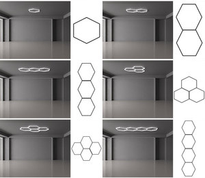 Đèn <span class=keywords><strong>LED</strong></span> chiếu sáng xưởng sửa chữa ô tô, đèn hình tổ ong lục giác, đèn xưởng, đèn nhà để xe, đèn chiếu sáng chi tiết ô tô 14X của Trung Quốc - Product Image 3