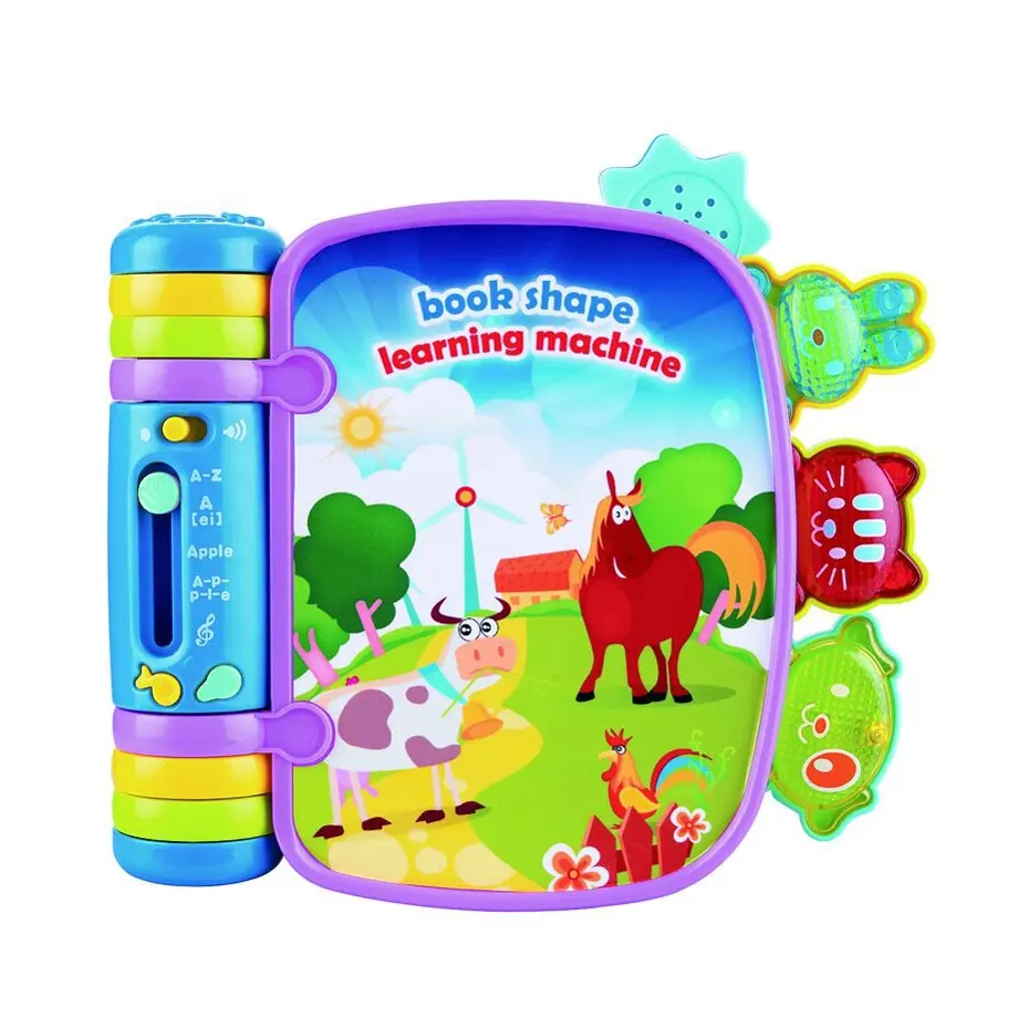 Musical flip kids books toy early learning educational ebook with light and sound interactive toys for baby early learn