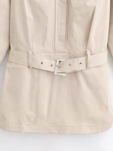 Robe Courte à Col Ceinturé et Manches Longues Imprimée Personnalisée Printemps 2026 - Robe Droite en Mélange de Coton, OEM/ODM par Usine de Vêtements Chinoise - Product Image 5