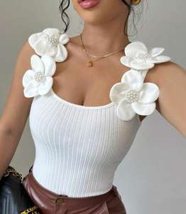 ผ้าซาตินสีขาวสีดำ3D แผ่นปะติดไข่มุกสำหรับงานตัดเย็บชุดกระโปรงกระเป๋างานฝีมือแบบ DIY และอุปกรณ์ตกแต่งเสื้อผ้า - Product Image 3