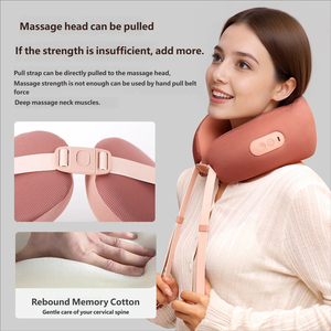 2026 Neuerscheinung Großhandel Kreatives Design Tragbares <span class=keywords><strong>U</strong></span>-förmiges Massagekissen 1200mAh Akku Nackenmassagekissen mit Heizfunktion - Product Image 4