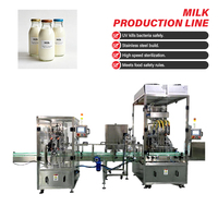 Ligne de production laitière multi-spécifiques personnalisable pour l'équipement de remplissage et d'embouteillage de liquides avec machine de capsulage et d'étiquetage