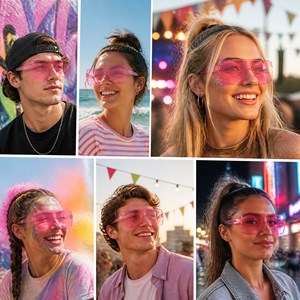 Lunettes de soleil translucides colorées en gelée, surdimensionnées, carrées, sans monture, monobloc, style bonbon, vente en gros pour femmes ou hommes - Product Image 4