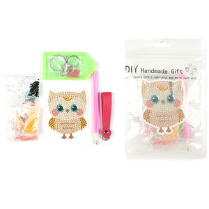 Usine hiboux 5D Art diamant <span class=keywords><strong>peinture</strong></span> Kits bricolage créatif pâte jouets à la main porte-clés porte-clés pour enfants garçons et filles - Product Image 3