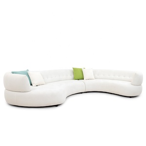 Sofá seccional curvo personalizado Boucle blanco grande de diseñador de alta calidad sofá de tela modular conjunto de sofá muebles de sala de estar - Product Image 3