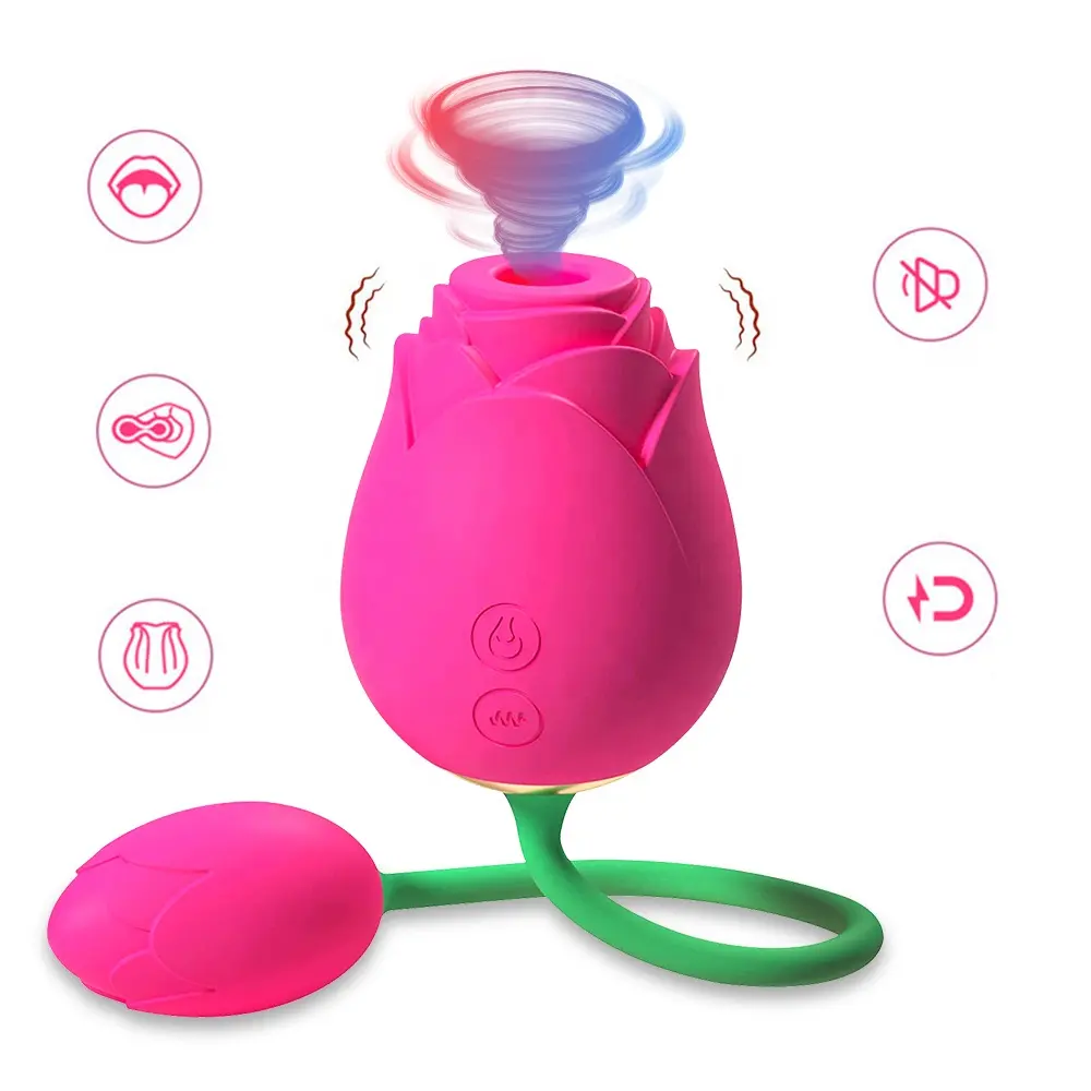 SOHIMI Vibrator Seks Bentuk Bunga, Vibrator Mawar Bergetar Telur Mawar Vibrator dengan Bola untuk Wanita