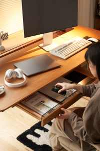 Mesa de estudio de media Casa, escritorio de Pie ajustable en altura inteligente de lujo moderno, mesa para ordenador portátil, muebles de oficina industriales de madera - Product Image 2