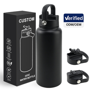 Custom Logo OEM 32oz Insulated Water Bottle <strong>with</strong> Innovative Dustproof <strong>Straw</strong> Lid Stainless Steel Vacuum <strong>Flask</strong> for Sports - Product Image 1