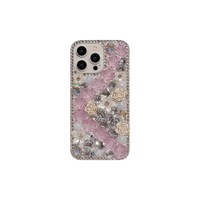 Étui de téléphone portable de luxe Full Diamond Rose Flower pour Iphone 17 Pro Max 16 Pro Max