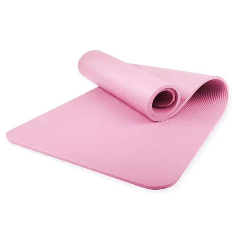 Matras yoga wanita pilates, cetak kustom ramah lingkungan NBR gym tahan lama dapat dicuci anti slip bepergian berwarna-warni untuk wanita