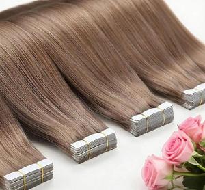 Extensions de cheveux naturels 100% humains, en stock, lisses et luxueuses, 12 couleurs, double trame machine, 50g, longueur extensible - Product Image 1