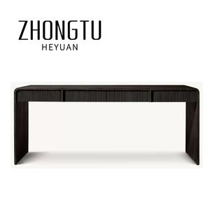 Table de bureau design moderne pour hôtel Bureau d'ordinateur Mobilier nordique Bureau d'étude en bois naturel avec tiroirs et secrétaire - Product Image 6