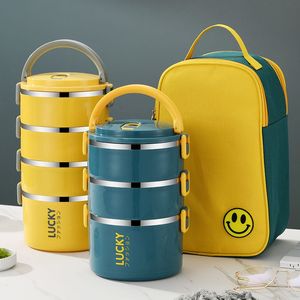 Neue Produktideen benutzer definierte Edelstahl isoliert Schule thermische Bento Mahlzeit Lunchbox Kinder Enfant für Erwachsene mit Tasche