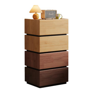 Mesita de Noche de Madera Maciza de Lujo Ligero, Gabinete Moderno para Dormitorio, Cajonera de Almacenamiento Combinable, Módulo para Pie de Cama - Product Image 5