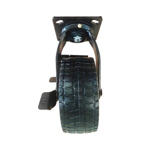 Roue pivotante en acier <span class=keywords><strong>de</strong></span> 8 pouces, résistante à l'usure, amortissante, robuste, en polyfoam solide, avec frein à pédale et <span class=keywords><strong>bande</strong></span> <span class=keywords><strong>de</strong></span> <span class=keywords><strong>roulement</strong></span> - Product Image 4