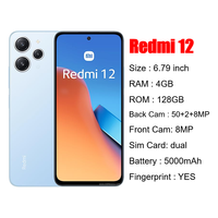 Vente en gros de Xiaomi Redmi 12 4+128G, smartphone pas cher d'occasion, téléphone mobile Android d'occasion, téléphones mobiles d'occasion à vendre