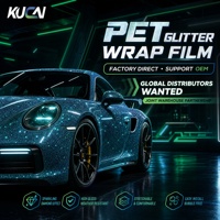 KUCAI 1.52*17m Film Adhésif Multicolore Super Brillant pour Voiture, Vinyle de Recouvrement Métallique, Autocollant Décalcomanie pour Voitures d'Occasion, Films de Carrosserie