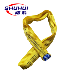Factory Price <strong>12</strong> <strong>Ton</strong> 5M Polyester Raw Material Belt Color Safety Yellow Webbing Lifting <strong>Sling</strong> - Product Image 3