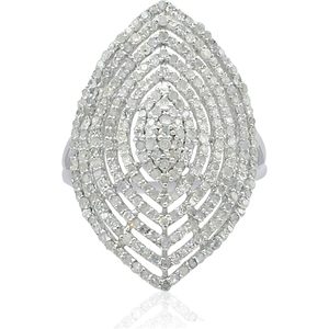 <b>Dome</b> Cocktail <b>Ring</b> 1.17 Ct Round Cut Natural White Diamond 925 Sterling Silver Geometric Statement <b>Ring</b> For Women Party Jewelry - Product Image 1