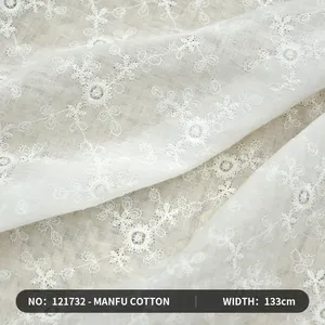 Factory Wholesale Cotton Thread Comfortable Embroidered Lace African Tulle Embroidered Lace