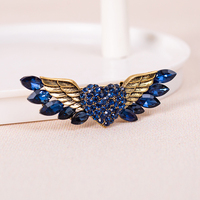 Broche Cœur Ange Scintillante en Cristal Coloré avec Ailes d'Ange en Strass pour Femme - Grande Vente