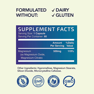 Suplemento vegano de relajación y soporte cerebral OEM de etiqueta privada cápsulas de citrato de magnesio orgánico glicinato - Product Image 5