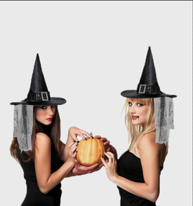 Sombreros <span class=keywords><strong>de</strong></span> fiesta infantiles <span class=keywords><strong>con</strong></span> temática <span class=keywords><strong>de</strong></span> Halloween, venta al por mayor, estilo europeo americano, 100% poliéster, <span class=keywords><strong>tul</strong></span> <span class=keywords><strong>con</strong></span> lentejuelas, sombreros <span class=keywords><strong>de</strong></span> <span class=keywords><strong>bruja</strong></span> negra Unisex - Product Image 2