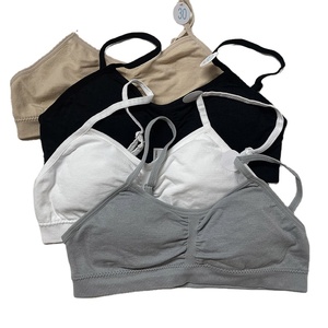 ODM Custom OEM Triangle Woven Solid Seamless Wire Free Sports Bra for Women with Adjustable Straps and Chest Pad - Product Image 1