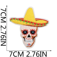 Patchs brodés thermocollants pour fêtes mexicaines, motifs alimentaires, pour chapeaux, jeans, chaussures et sacs