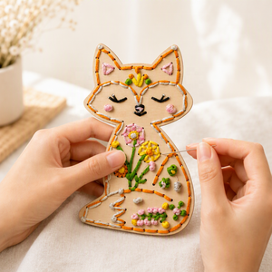 Customizable <b>Wooden</b> Embroidery Kits OEM Wood <b>Slice</b> Embroidery Sets for Adults Corporate Gift DIY Private Label Craft - Product Image 1