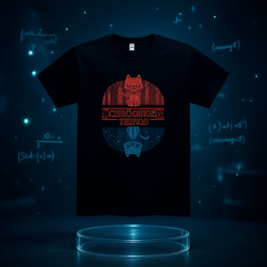 เสื้อยืดชโรดิงเงอร์ ธิงส์สีดำ สำหรับผู้ใหญ่ ไซส์กลาง ลายกราฟิก - Product Image 3