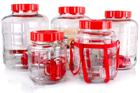 Fermenteur de 30L pour brassage maison avec bouchon à vis en verre à large ouverture, pot de stockage pour la fabrication de bière, de vin et de cornichons, bocal en verre Mason scellé