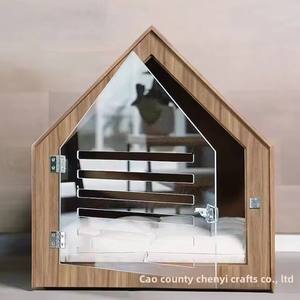 עץ מלא יוקרה כלוב לחיות מחמד כלוב גדול חתול וציפור קן מאוורר ונשימה לכל ארבע העונות בתי חתול נייטרלי - Product Image 4