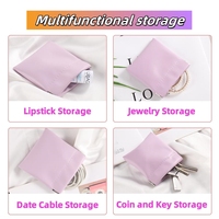 Mini trousse à cosmétiques personnalisée pour rouge à lèvres brillant à lèvres maquillage pochette porte huile liquide pochette petit emballage porte-clés à breloques en cuir PU
