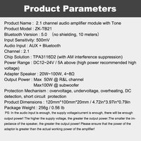 Carte d'amplification audio stéréo 2.1 canaux MT21 TB21 TPA3116 avec subwoofer 5.0, 50WX2+100W, amplificateur de basses AUX