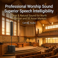 Sistema de Sonido Profesional de Columna, 4 Altavoces Line Array Pasivos de 6.5 Pulgadas y Subwoofer Activo de 12 Pulgadas, Conjunto de Altavoces PA para Bodas e Iglesias
