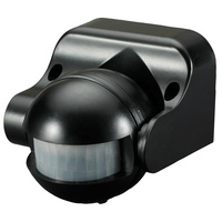 Interrupteur d'éclairage à détecteur de mouvement infrarouge mural IP44, portée 12 m, max. 1200 W, angle de détection 180°, temporisation 8 min, 110-240 V