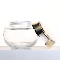 Pot en verre rond de 200g pour crème, avec couvercle doré électrolytique, conteneur vide pour produits de beauté et soins de la peau, idéal pour les salons de beauté (vente en gros)