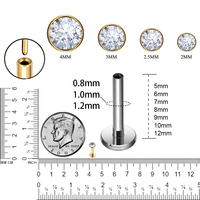 TOP-ELF F136 Clous d'oreille en titane sans filetage, Zircon 5A, Piercing de nez, Boucles d'oreilles populaires, Clous de nez, Bijoux de piercing tendance