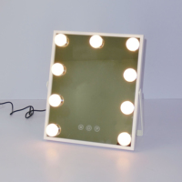 Miroir de maquillage LED Winway Holly Wood, outil de beauté, miroir cosmétique portable, design carré, miroir de bureau réglable