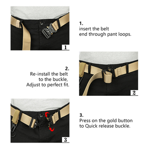 Fabrieksaanpasbare multifunctionele tactische riem van nylon, polyester en canvas met snelontgrendelingsgesp van zinklegering voor buitengebruik - Product Image 6