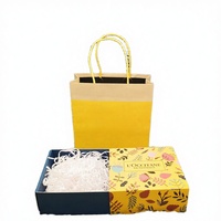 Boîte cadeau en papier kraft rigide recyclable avec logo personnalisé et ruban pour le rangement des bougies et des crèmes pour les mains Bath and Body Works