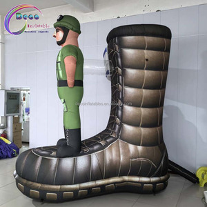 <span class=keywords><strong>Bottes</strong></span> de <span class=keywords><strong>soldat</strong></span> de bande dessinée PVC gonflable de 3 mètres de haut pour les décorations d'événement de fête avec lampe à LED - Product Image 1