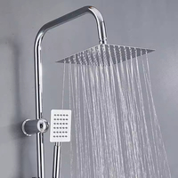 Ensemble de système de douche de salle de bain froide simple moderne en acier inoxydable robinet de douche de plafond à main à effet pluie